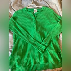 Green Aerie Waffle Knit Longsleeve